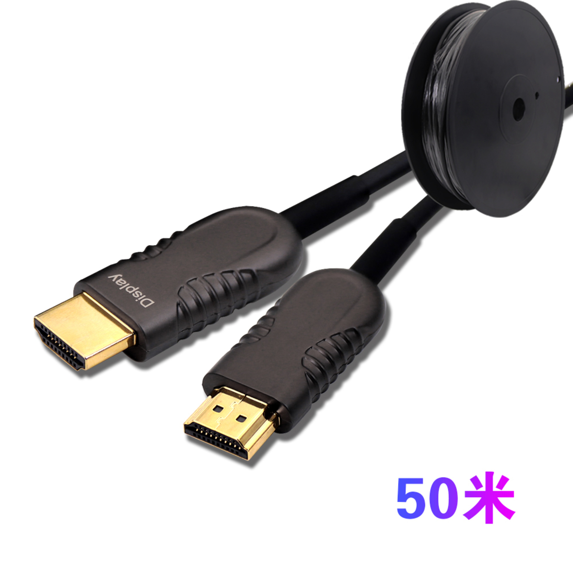 HDMI公对公高清转接线铝壳版印字4K 光纤HDMI100米 50米